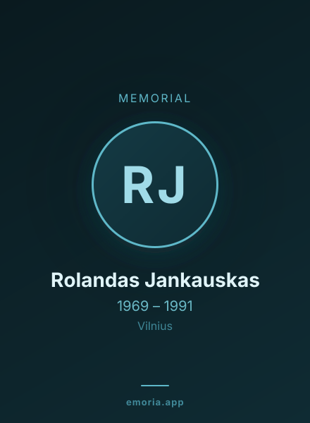 Memorial portrait of Rolandas Jankauskas