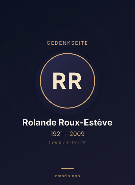 Gedenkportrait von Rolande Roux-Estève