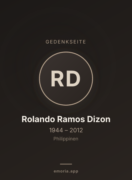 Gedenkportrait von Rolando Ramos Dizon