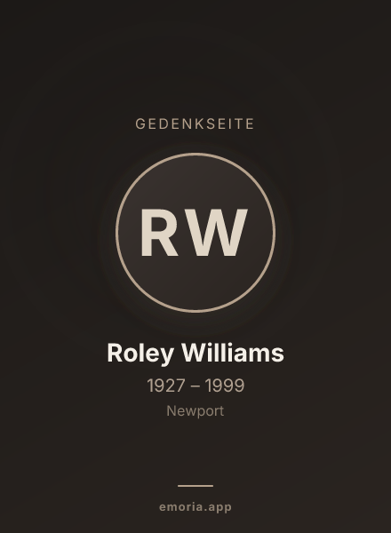 Gedenkportrait von Roley Williams