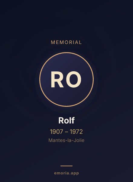 Memorial portrait of Rolf