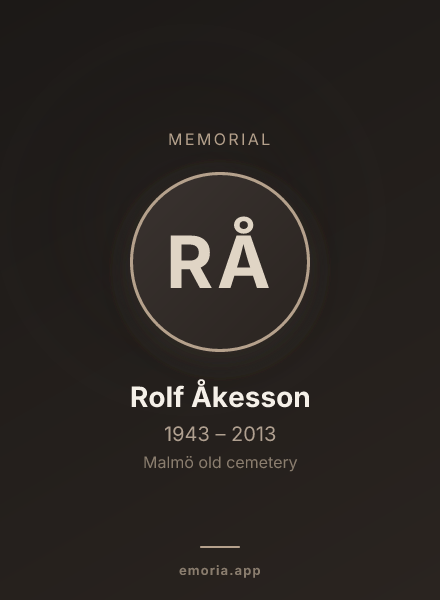 Memorial portrait of Rolf Åkesson