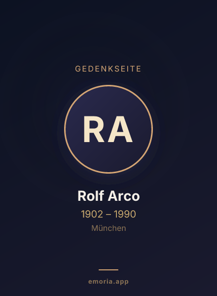 Gedenkportrait von Rolf Arco