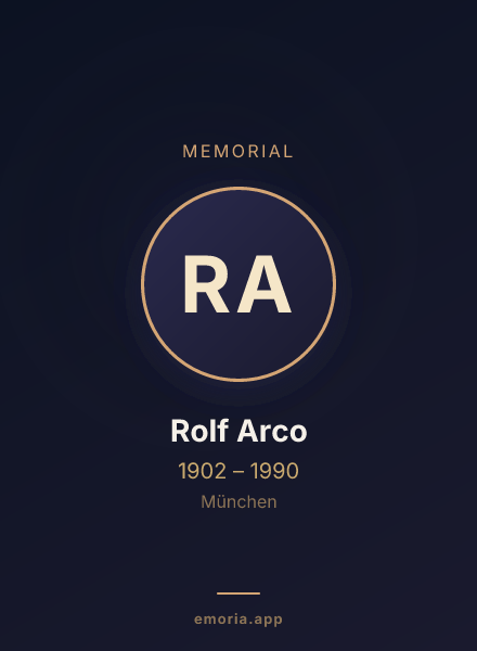 Memorial portrait of Rolf Arco