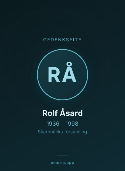 Gedenkportrait von Rolf Åsard