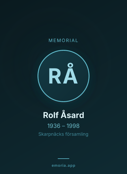 Memorial portrait of Rolf Åsard