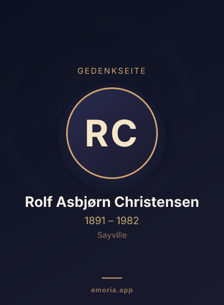 Gedenkportrait von Rolf Asbjørn Christensen