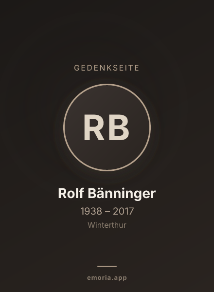 Gedenkportrait von Rolf Bänninger
