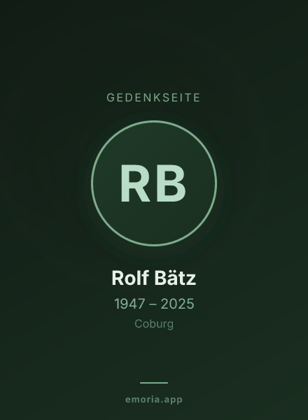 Gedenkportrait von Rolf Bätz