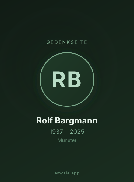 Gedenkportrait von Rolf Bargmann