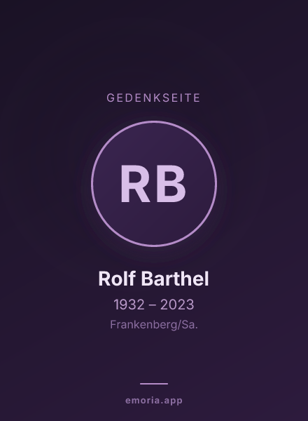 Gedenkportrait von Rolf Barthel