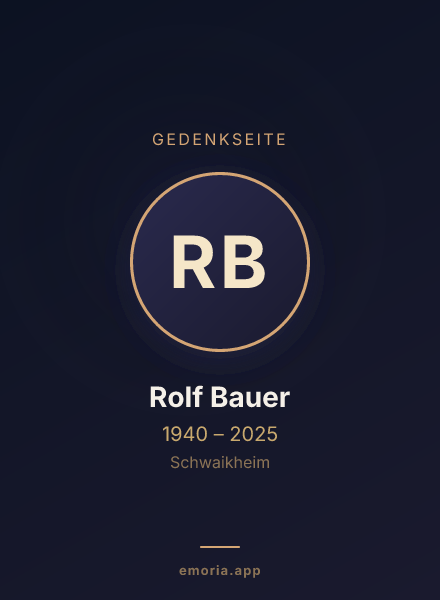 Gedenkportrait von Rolf Bauer