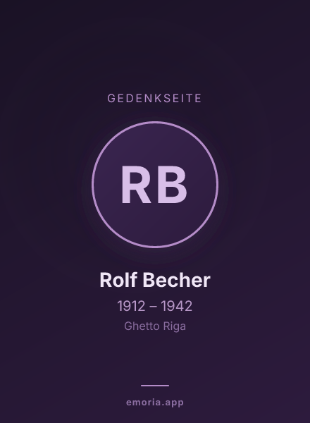 Gedenkportrait von Rolf Becher