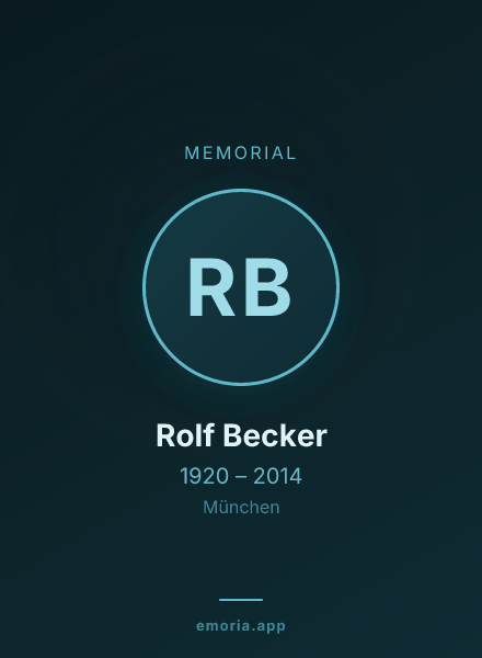 Memorial portrait of Rolf Becker