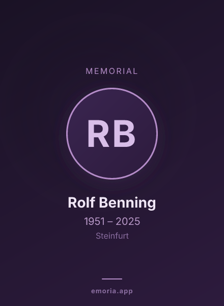 Memorial portrait of Rolf Benning