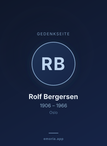Gedenkportrait von Rolf Bergersen