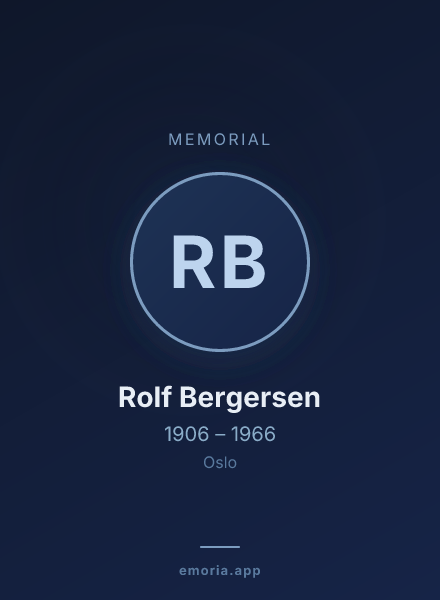 Memorial portrait of Rolf Bergersen