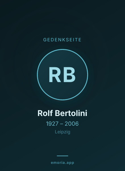 Gedenkportrait von Rolf Bertolini