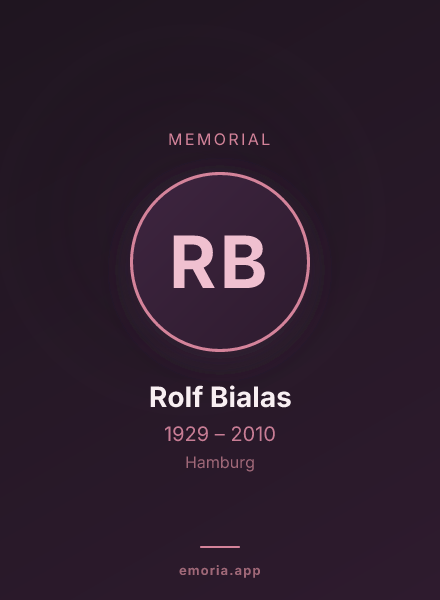 Memorial portrait of Rolf Bialas