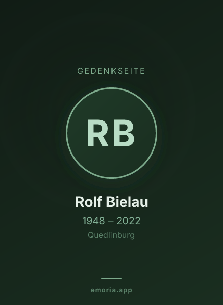 Gedenkportrait von Rolf Bielau