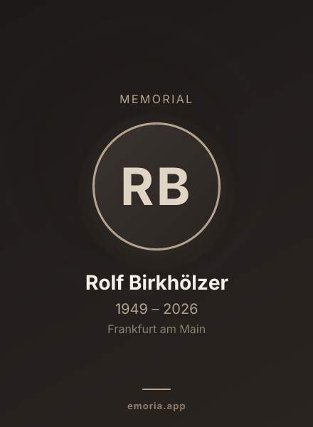 Memorial portrait of Rolf Birkhölzer