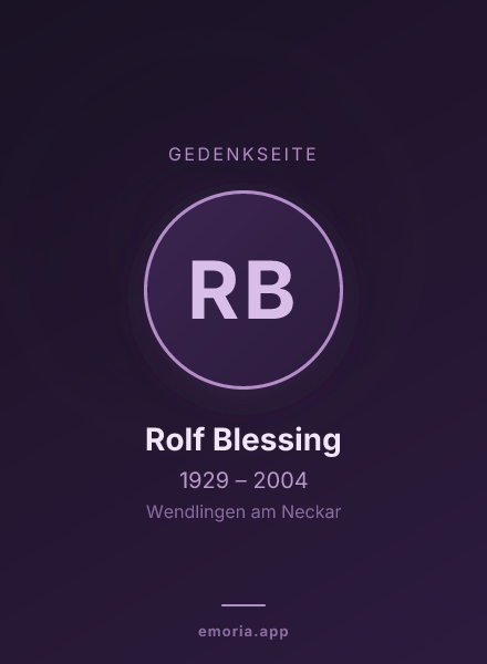 Gedenkportrait von Rolf Blessing