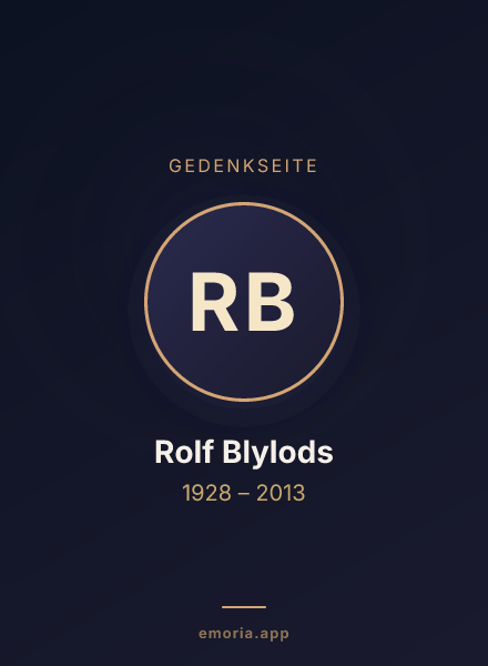 Gedenkportrait von Rolf Blylods