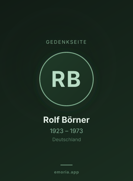 Gedenkportrait von Rolf Börner