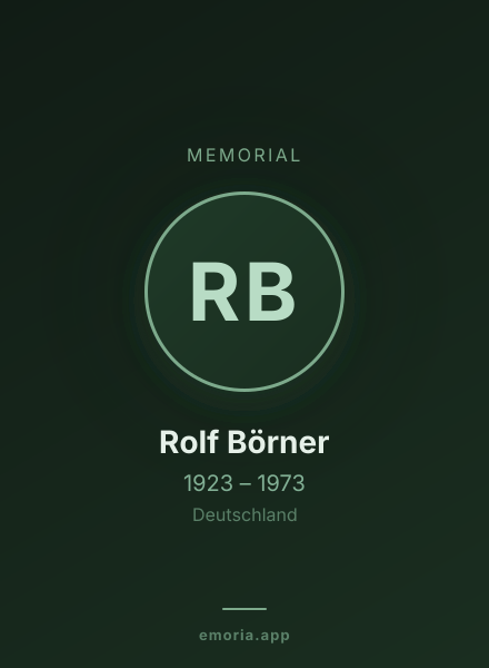 Memorial portrait of Rolf Börner