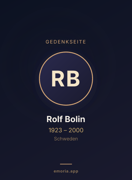 Gedenkportrait von Rolf Bolin