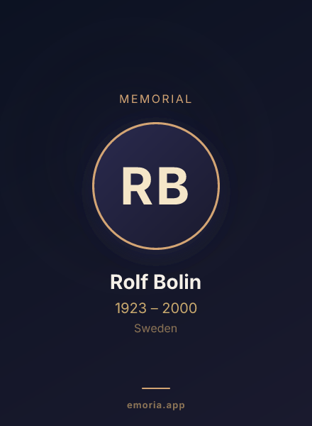 Memorial portrait of Rolf Bolin