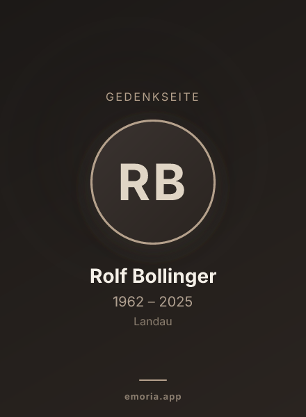 Gedenkportrait von Rolf Bollinger