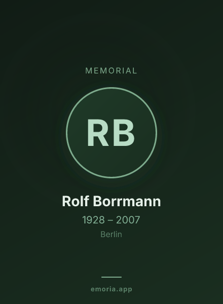 Memorial portrait of Rolf Borrmann