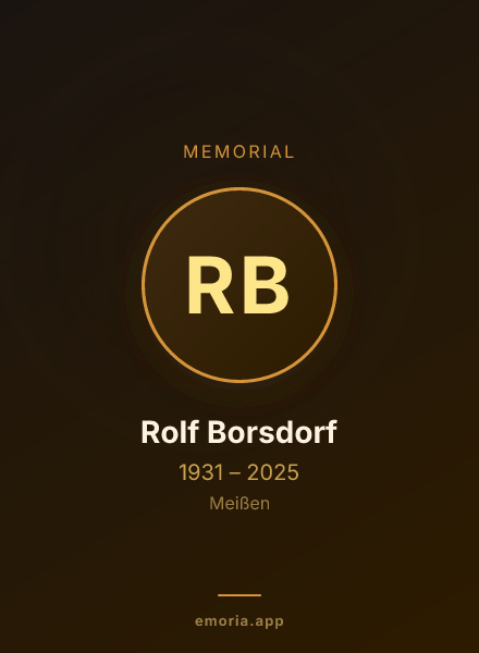 Memorial portrait of Rolf Borsdorf