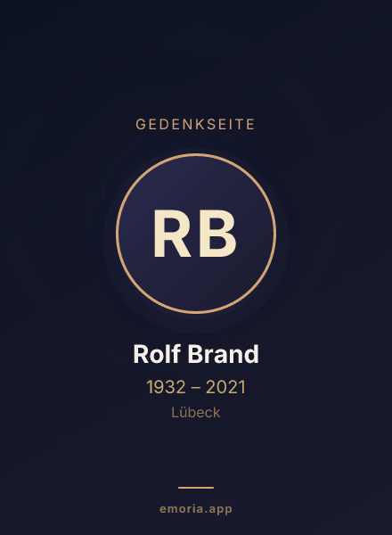 Gedenkportrait von Rolf Brand