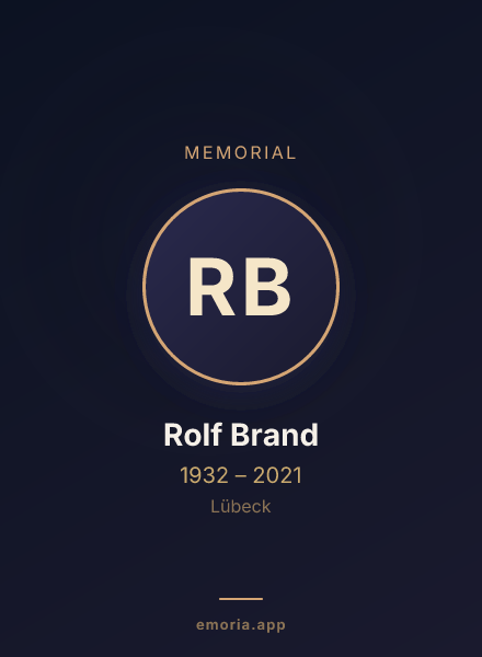 Memorial portrait of Rolf Brand