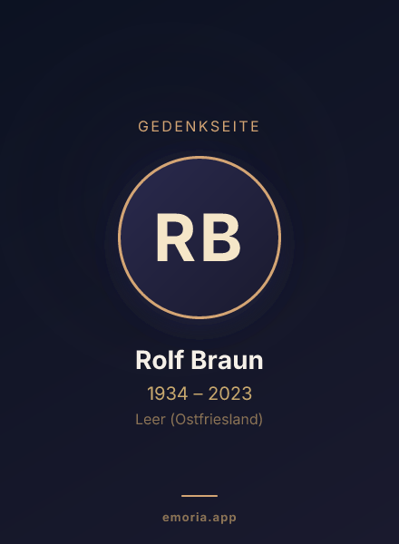 Gedenkportrait von Rolf Braun