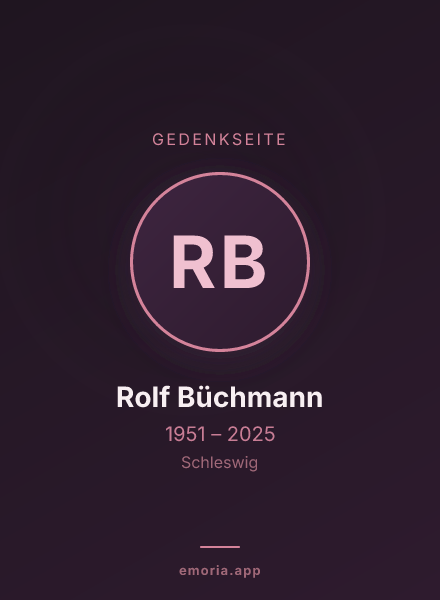 Gedenkportrait von Rolf Büchmann