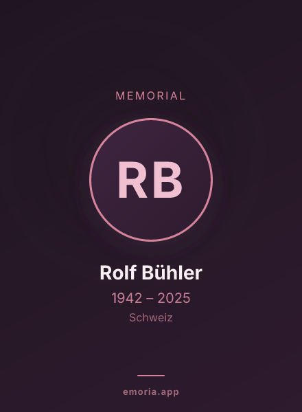 Memorial portrait of Rolf Bühler