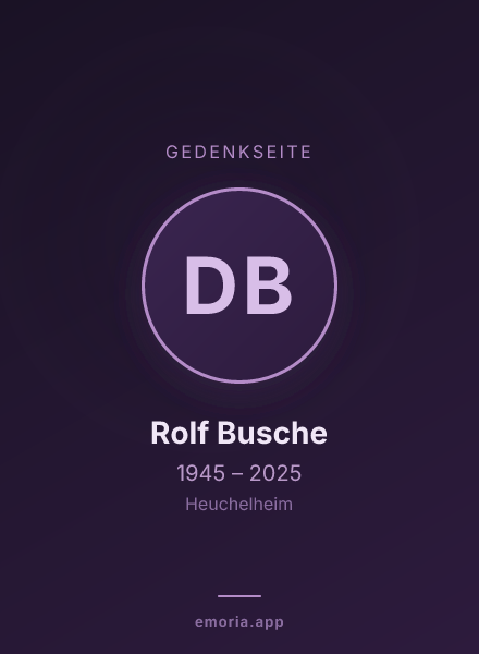 Gedenkportrait von Dr. Rolf Busche