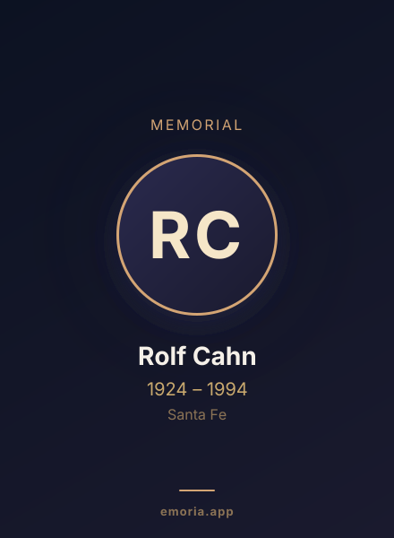 Memorial portrait of Rolf Cahn