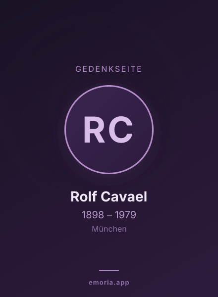 Gedenkportrait von Rolf Cavael