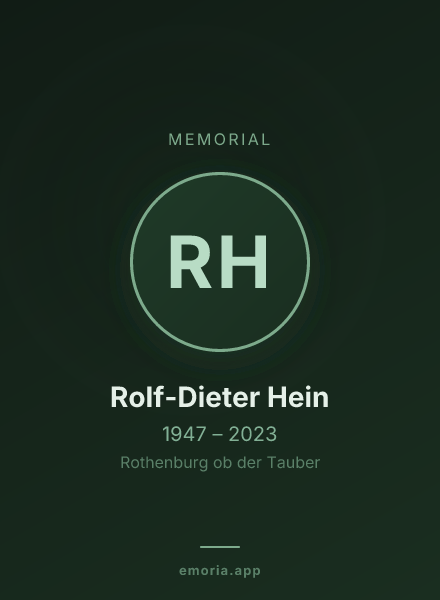 Memorial portrait of Rolf-Dieter Hein