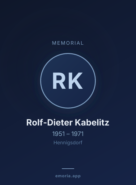 Memorial portrait of Rolf-Dieter Kabelitz
