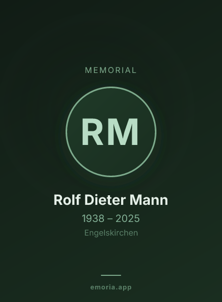 Memorial portrait of Rolf Dieter Mann
