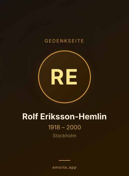 Gedenkportrait von Rolf Eriksson-Hemlin
