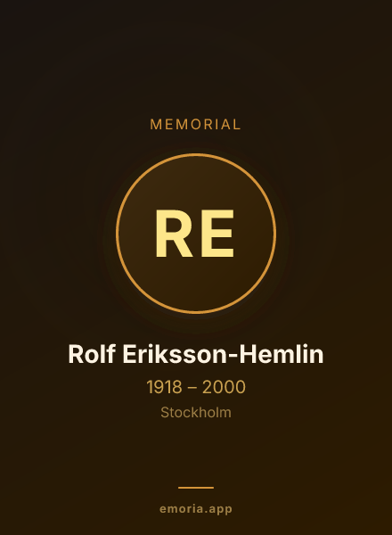 Memorial portrait of Rolf Eriksson-Hemlin