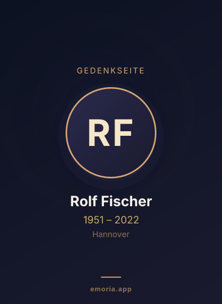 Gedenkportrait von Rolf Fischer