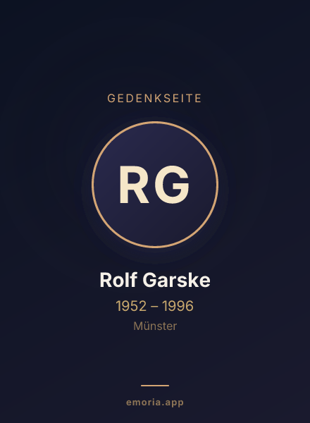 Gedenkportrait von Rolf Garske