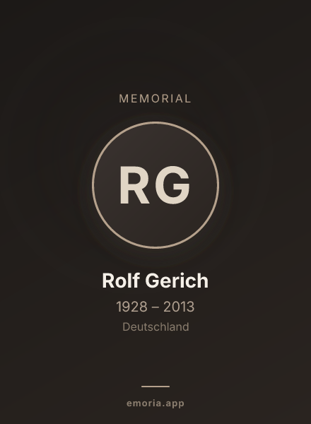 Memorial portrait of Rolf Gerich